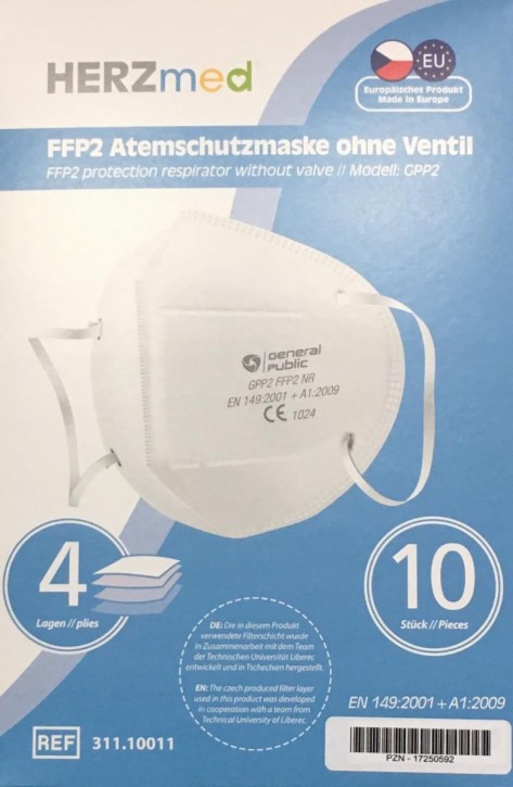 FFP2 Maske Soft 4-lagig, 10 Stück